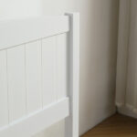 FCH Twin Pine Single-Layer Core Vertical Stripe Full-Board Curved Bed Head With The Same Bed Foot White Wooden Bed - Image 34
