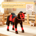 Kids Ride on Horse Toy Age 3-8 – Press to Neigh, Equipped with Saddle & Stirrups - Image 4