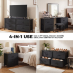 2-Pack 2/4-Drawer Dresser with Metal Frame & Wood Top, Fabric Storage Organizer,Black - Image 4