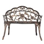 38.5" Cast Aluminum Outdoor Courtyard Decoration Park Leisure Rose Chair SAME AS 05671529 - Image 3