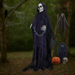 6ft Halloween Decorations Outdoor Life Size Animatronics Grim Reaper with Chain, Sound-Actived Party Decor with Creepy Sound , Scary Haunted House Props for Garden Yard Lawn - Image 14