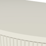 Artisan-Crafted Wave-Pattern Demi-Lune Console Table with Creamy White Finish,Unique Half Moon Design End Table with 2 Storage Drawers and Bottom Shelf for Living room, Bedroom, Study, Hallway - Image 6