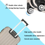 ABS Trolley Case 20in 24in 28in 3PCS Suitcase Set Striped Textured Suitcase Champagne Gold - Image 3
