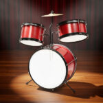 14"x10" 3-Pieces Junior Kids Drum Set Kit Pedal Drum Stick Wrench Drum Stool Red - Image 11