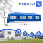 Same Code 50466833 10'x30' Outdoor Party Tent with 8 Removable Sidewalls, Waterproof Canopy Patio Wedding Gazebo, Blue - Image 12