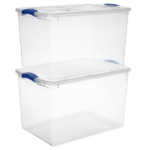 Large Latching Storage Bin, 66 Quart Clear Plastic Storage Container with Clear Lid, Blue Latch, 6 Pack (Shipment from Walmart) - Image 5