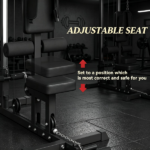 Black Lat Pull down Machine with Adjustable Seat And Flip-Up Footplate High/Low Pulley Home Gym Equipment - Image 6