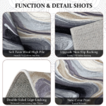 Three-piece kitchen rug set, non-slip and washable, abstract pattern kitchen hallway rug, soft and comfortable, suitable for sinks, floors, entrances, hallways and bathrooms. - Image 6