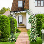134*59*213cm Double Layer Iron Art Arc Top Iron Arch Black - Image 17