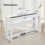 Do Not Sell on Amazon Glarry GDP-104 88 Keys Full Weighted Keyboards Digital Piano with Furniture Stand, Power Adapter, Triple Pedals, Headphone, for All Experience Levels White - Image 11