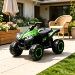 Green 12V Electric Kids ATV – 4 Wheeler Ride On, Dual Motors, High Low Speed, Music & Headlights, 3.7 MPH Top Speed