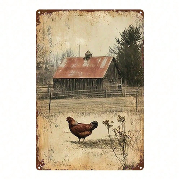 CIFbuy Vintage Metal Sign Rustic Farmhouse Wall Art 8x12 Inch Country Style Hanging Decor 2D Flat Iron Painting Home Decor TikTok, TikTok, Self-pickup Logiopics
