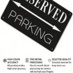 CIFbuy 1pc Classic Black Reserved Parking Sign, Warning Plaque With Directional Arrows, Arrows, 8x12 Inch Durable Iron Horizon PikTok, PikTok, ional Arrows Self-e ckup Logiopzon - Image 6