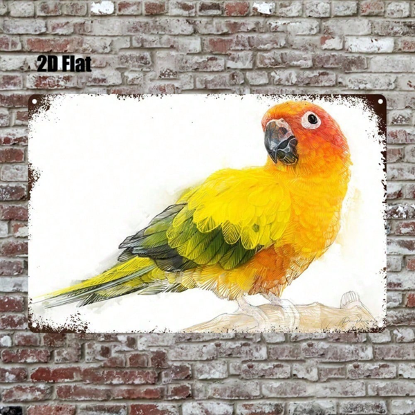 CIFbuy 1pc 8x12 Inch Sun Conure Parrot Metal Sign, Sturdy 2D Flat Wall Plaque For Home Bedroom Kitchen Bar Restaurant Decor TikTok, TikTok, Self-pickup Logiopics