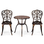 3 PCS Outdoor Bistro Set,Outdoor Patio Set, All-Weather Cast Aluminum Bistro Table Set for Backyard, Garden, Balcony Butterfly - Image 14