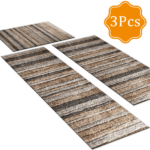 Three-piece kitchen rug set, non-slip and washable, abstract pattern kitchen hallway rug, soft and comfortable, suitable for sinks, floors, entrances, hallways and bathrooms. - Image 2