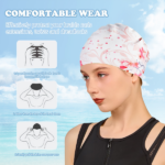 2pcs Silicone Swim Cap for Women Men, High Elasticity Comfortable Non-Slip Swimming Cap for Girls & Boys, Durable Waterproof Swim Hats for Long and Short Hair, Keep Hair Dry - Image 5