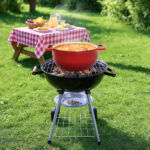Cast iron 5QT cooking pot - Gradient red - Includes two silicone gloves - Enamel pot - Image 7