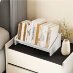 Desktop Bookshelf,Wooden Tilting Bookcase Small Desktop Bookshelf Organizer for Magazines - Image 5