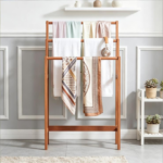 3‑Tier Freestanding Hardwood Towel Ladder, Farmhouse Vertical Towel Storage Rack, Space‑Saving Step Towel Bar for Bathroom Living Room Laundry Room - Image 7