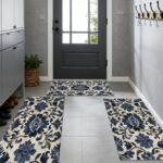 Three-piece kitchen rug set, non-slip and washable, abstract pattern kitchen hallway rug, soft and comfortable, suitable for sinks, floors, entrances, hallways and bathrooms. - Image 10
