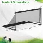 59" Portable Folding Soccer Goal (Size L, Black) - Heavy-Duty Metal Frame, Tear-Resistant PE Net - Image 4