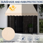 78.7"D x 47.2"W x(78.7 -118.1)"H Retractable Awning Khaki - Image 9