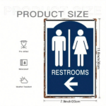 CIFbuy Traditional Tin Restroom Sign 8x12 Inch, 2D Flat" Wall Mounted Bathroom Directional Sign With Male Female Symbols, Sign With Male Female Symbols, Durable Metal 2D FikTok, 2D FikTok, t Self-pickup Logiopics