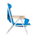 Same Code 99460325 4-Position Adjustable Folding Beach Chair, Steel Tube Frame Oxford Fabric Lounge Chair, 7.9" Seat Height, 17.7" W x 17.3" D, 120KG Heavy Duty Capacity, Portable Outdoor Patio Camping Chair, Blue - Image 8