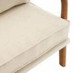Same Code 44651052 Oak Armrest Oak Upholstered Single Lounge Chair Indoor Lounge Chair Off-White - Image 14