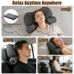 Heated Neck Pillow with 3 Heat Levels, 55D Memory Foam Cervical Pillow for Neck Pain Relief, 30 Mins Auto Off Heating Pillow for Home Office Travel, Zero Pressure Memory Foam Neck Support Pillow with Auto Shut Off & Overheat Protection - Image 7