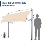 118.1"D x 47.2"W x(78.7 -118.1)"H Retractable Awning Khaki - Image 8