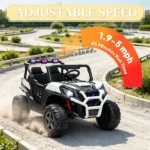 White 2 Seater 24V Kids Electric Car, Remote Control 3 Speed LED Lights Music Horn Spring Suspension Slow Start - Image 5