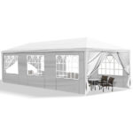 10'x30' Outdoor Party Tent with 8 Removable Sidewalls, Waterproof Canopy Patio Wedding Gazebo, White - Image 6