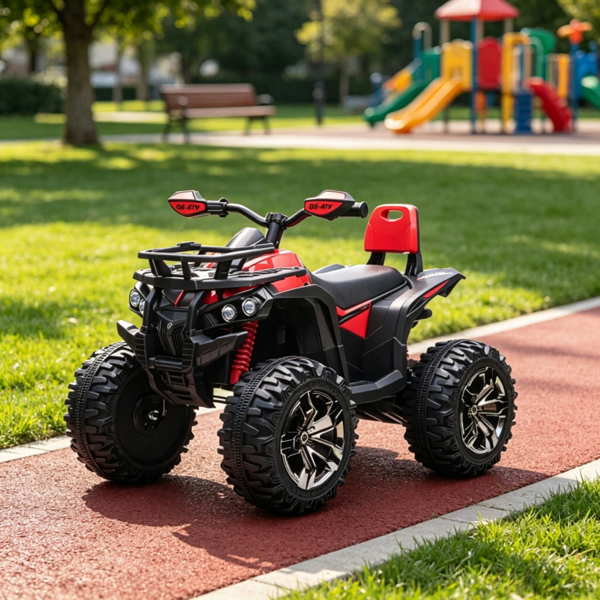 11923d4e-76d1-4545-9658-8c4bfeefda12.png 12V Red Kids Ride-On ATV, Music Headlights, for 37-60 Months Toddlers - Image 1