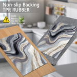 Three-piece kitchen rug set, non-slip and washable, abstract pattern kitchen hallway rug, soft and comfortable, suitable for sinks, floors, entrances, hallways and bathrooms. - Image 4