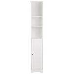 One Door & Three Layers Bathroom Cabinet White - Image 2