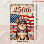 CIFbuy 2D Flat Metal Sign 8x12 Inch Iron Wall Art, Art, 250th American Independence Day Corgi Patriotic Decor, Corgi Patriotic Decor, Pre-Drilled Hanging Design 8x12 InchikTok, 8x12 InchikTok, triotic Decor Self-Amckup Logiopgn - Image 8