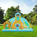 Inflatable castle for children with inflator 450W, slide, jump area, climbing wall, 395 x 350 x 260 cm - Image 21