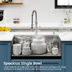 Stainless Steel Kitchen Sink, 36″x19″ Single Bowl, Undermount Handmade Sink in Brushed, with Cutting Board, Colander, Grid[Unable ship on weekends, TK/TEMU only for pickup, only TX10643 warehouse supports GOFO] - Image 10