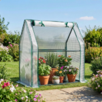 Mini Greenhouse with PE Cover, Indoor Outdoor Plant Gardening Green House for Garden Backyard, 36*18*33in, White - Image 12