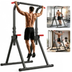 Foldable Pull Up Bar Standing Power Tower - Multi-Function Dip Station, 6-Level Adjustable Height Strength Training Fitness Equipment for Home Gym, 440lbs Max - Image 7