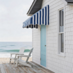 4' Window Door Awning Sun Shade Canopy Outdoor Patio Cover, Blue & White Stripes - Image 11