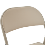4pcs Elegant Foldable Iron & PVC Chairs for Convention & Exhibition Light Brown - Image 9