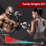 Adjustable Dumbbell Set Home Gym Cast Iron Barbell Sets with Carry Box 44lbs Office Bedroom Workout Dumbbells for Men and Women - Image 2
