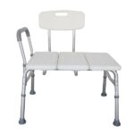 Medical Bathroom Safety Shower Tub Aluminium Alloy Bath Chair Transfer Bench with Wide Seat & Padded Handle White - Image 9
