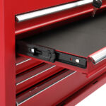 Steel maintenance tool cart cabinet 5 drawers with lock 330lb red - Image 8