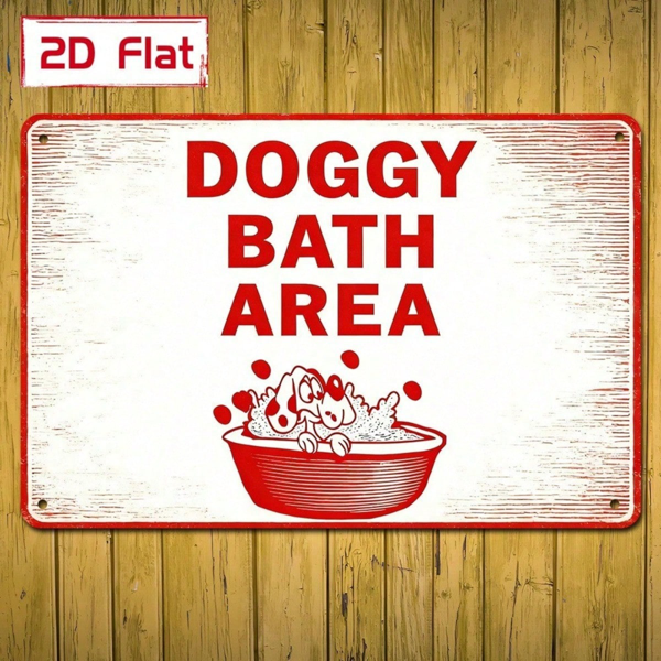 CIFbuy 1pc Doggy Bath Area Metal Sign, Cute Dog" Bathroom Decor, Weatherproof Rustproof UV Resistant, UV Resistant, 7.87x11.81 Inch Unframed Wall Art Cute Dog BathikTok, Cute Dog BathikTok, t Self-pickup Logiopics