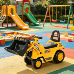 3 in 1 Ride On Toy Bulldozer – Digger Tractor Pulling Cart for Backyard Sandbox Pretend Play - Image 8