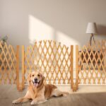 Set of 2 Retractable Arched Wooden Fences — 205 x 33.5 x 80 cm — Teak Finish (Stained) — Fir Wood Construction - Image 4